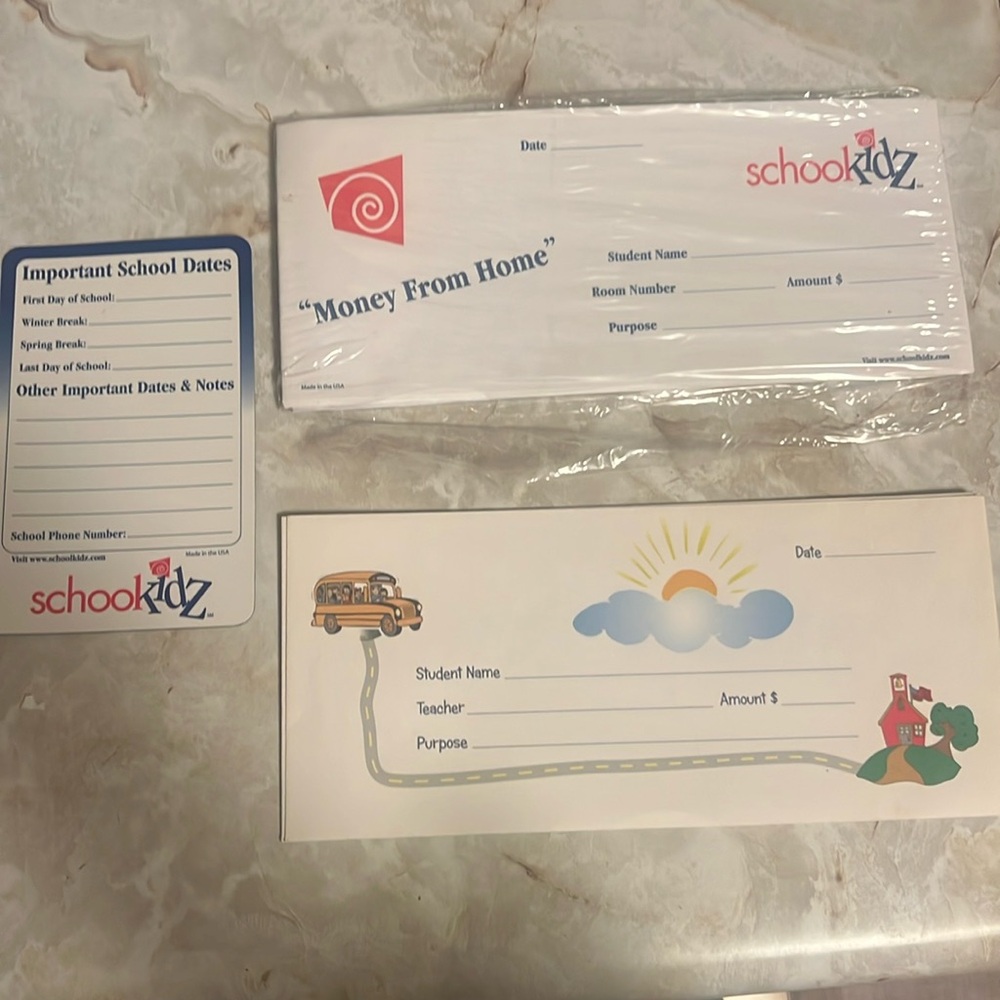 School Age Money Envelopes